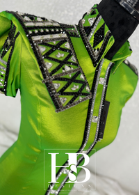 GLAM Lime Green, Black and Grey Taffeta Day Shirt