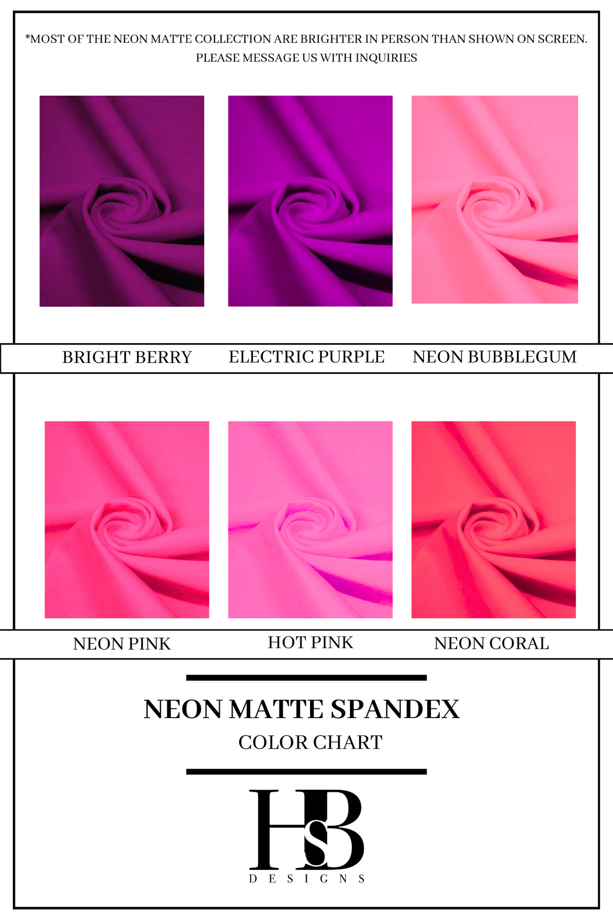 MATTE SPANDEX COLORS