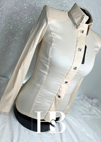 SIMPLY English Cream Stretch Taffeta Day Shirt