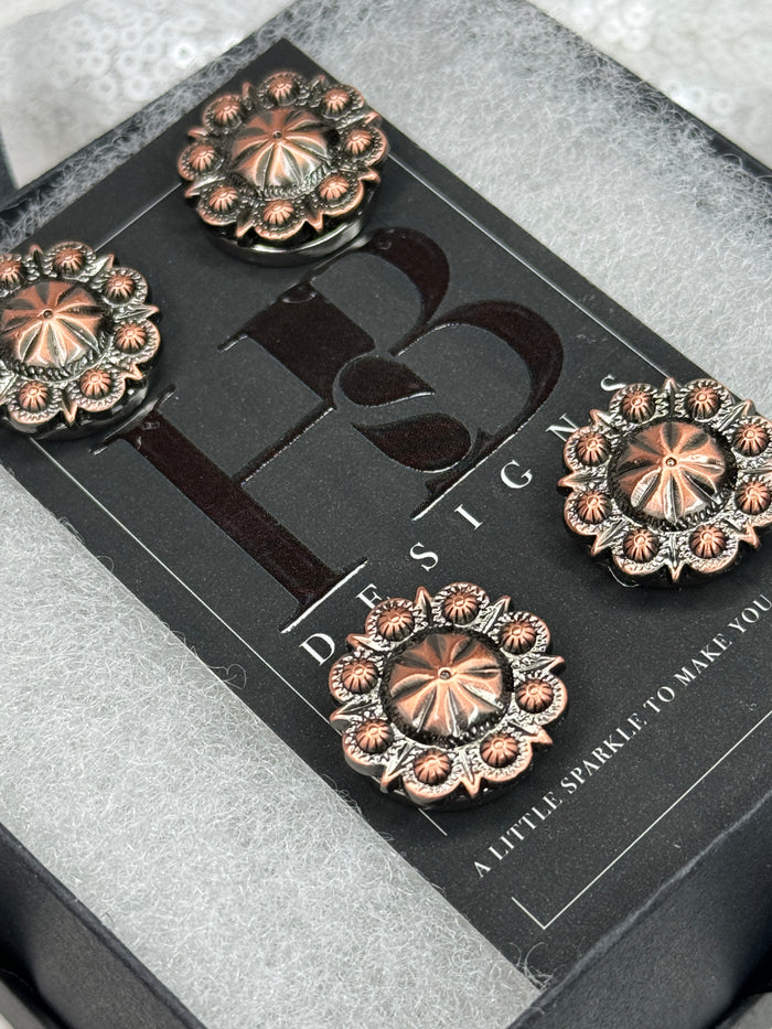 Antique Copper Concho Number Magnets 1009