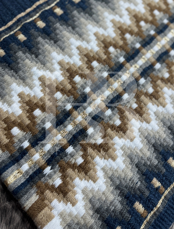 KATIE 1.5 Dark Denim Blue, Tan, Champagne, Grey and White Premium Pad 1216