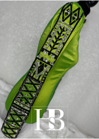 GLAM Lime Green, Black and Grey Taffeta Day Shirt