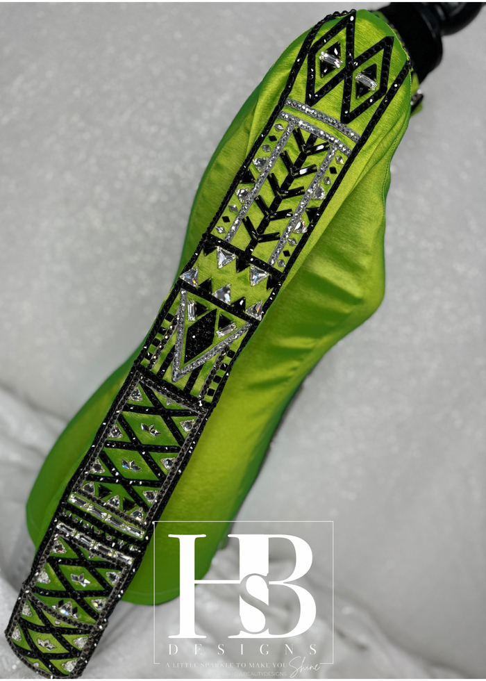GLAM Lime Green, Black and Grey Taffeta Day Shirt