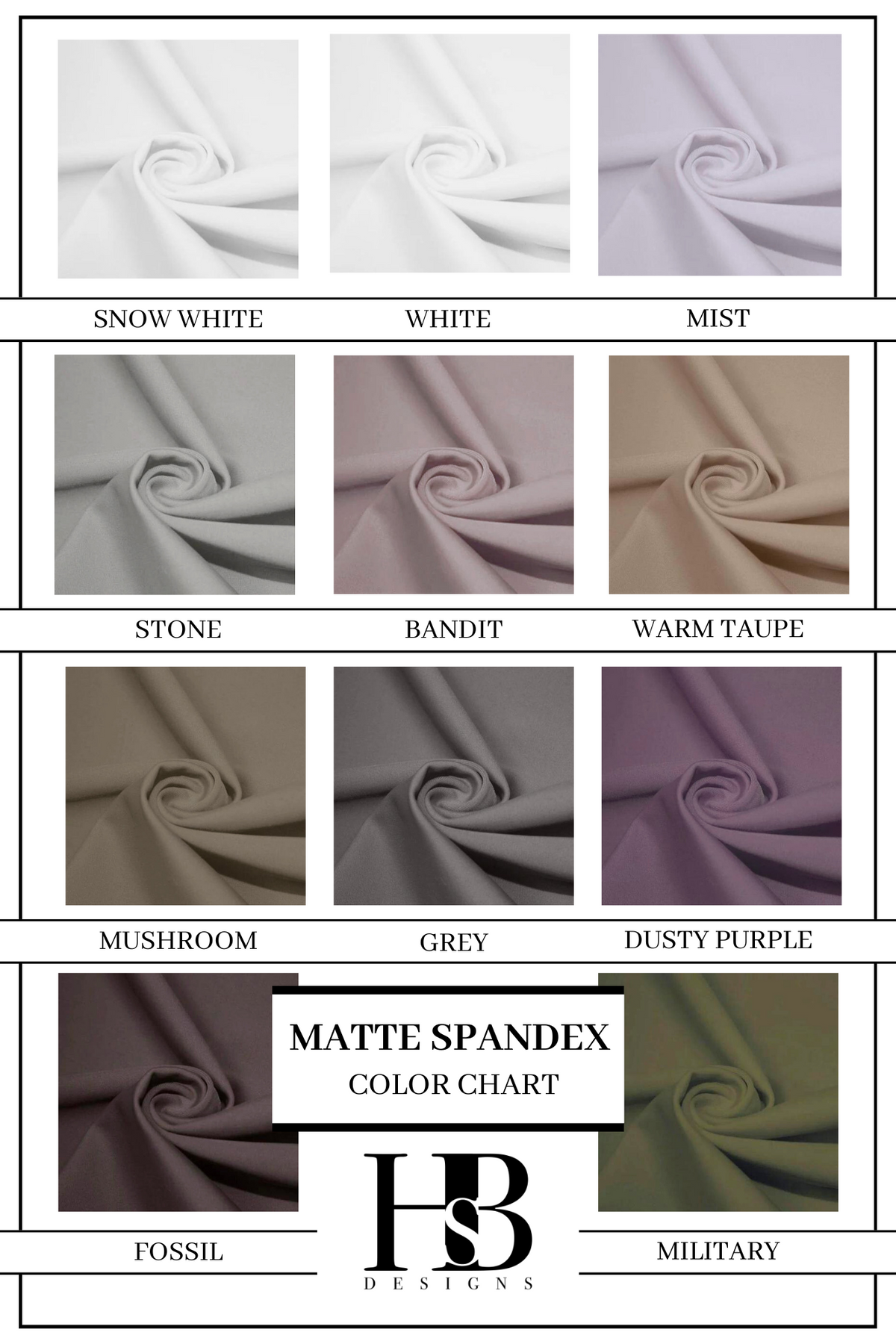 MATTE SPANDEX COLORS