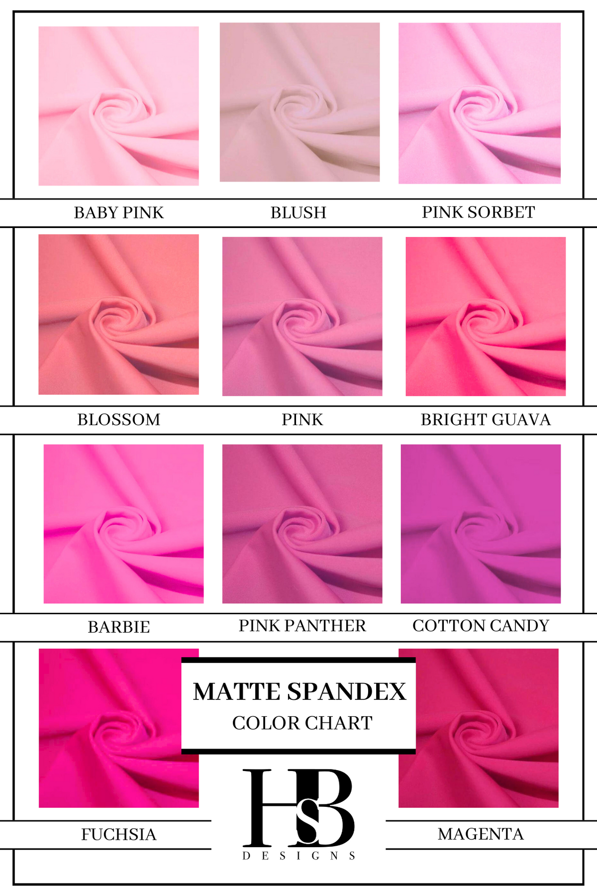 MATTE SPANDEX COLORS