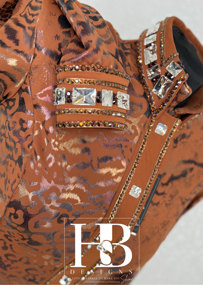 LUXE Rust Animal Print Leopard Stretch Day Shirt
