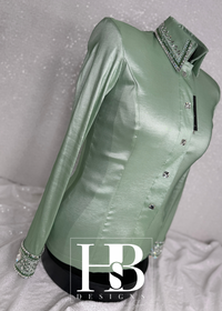 GLITZY Sage/Mint Taffeta Day Shirt