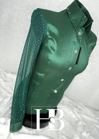 SIMPLY BREEZY Forest Green Taffeta Day Shirt