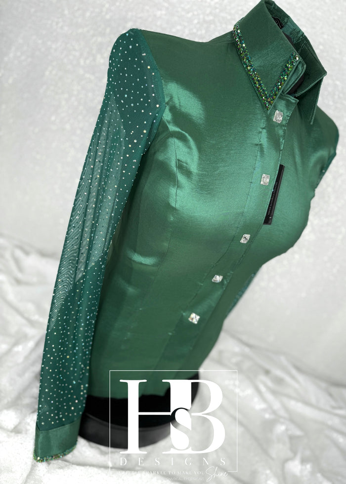 SIMPLY BREEZY Forest Green Taffeta Day Shirt