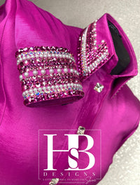 GLITZY Fuchsia Stretch Taffeta Day Shirt