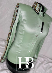 GLAM Sage, Olive, Black, Whiskey & Camel Taffeta Day Shirt
