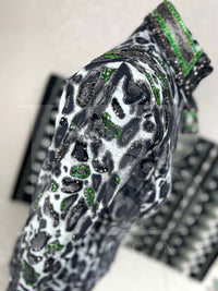 GLAM  Green Leopard Stretch Spandex Day Shirt