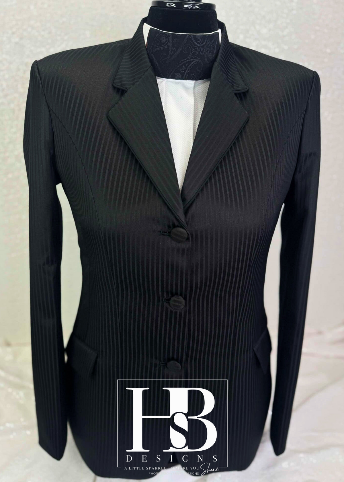 TAILORED Black Stripe w/ Black Accents Hunt Coat #1004