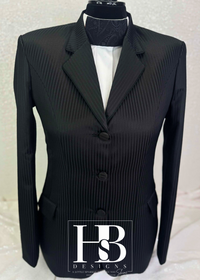 TAILORED Black Stripe w/ Black Accents Hunt Coat #1004