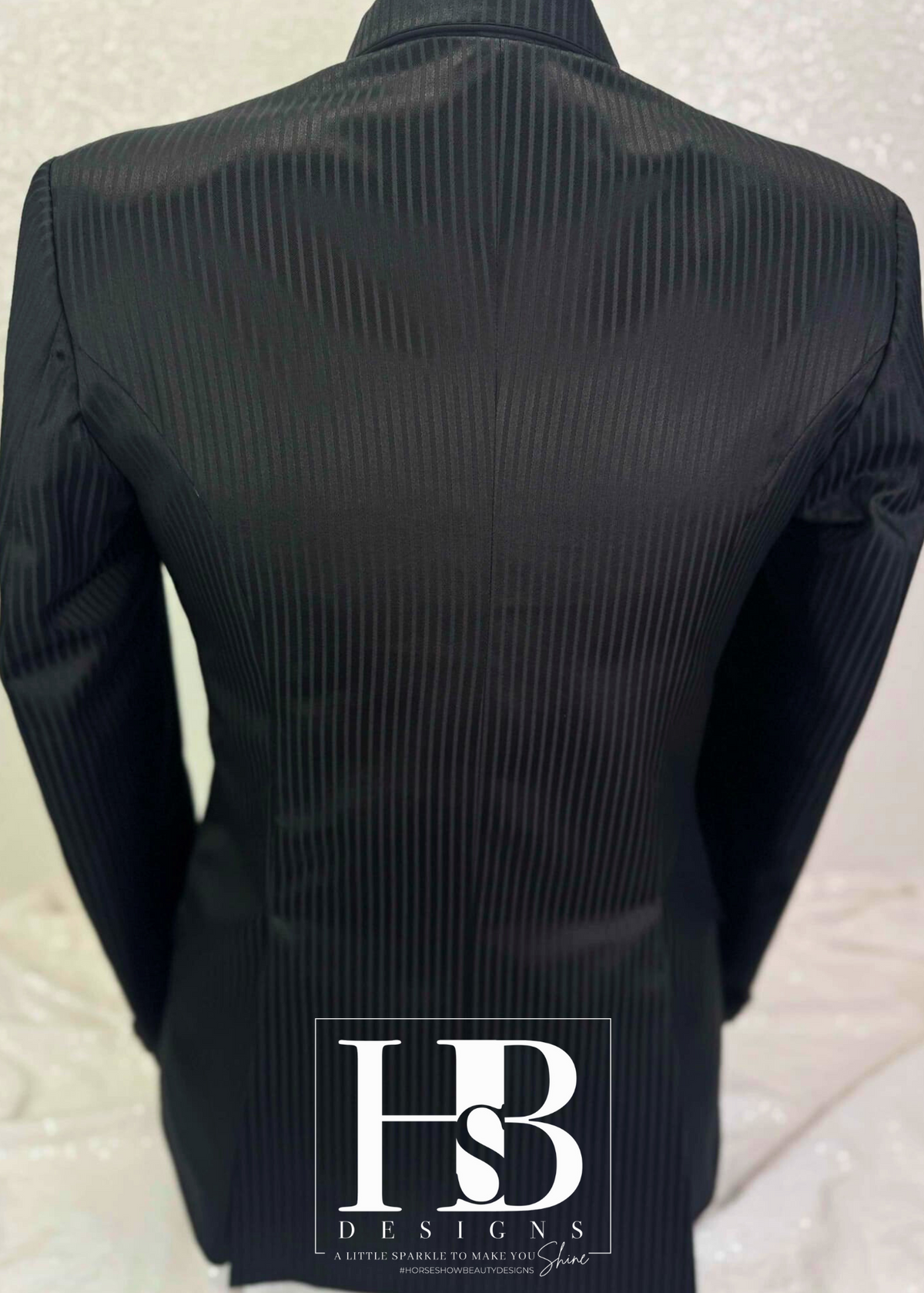 TAILORED Black Stripe w/ Black Accents Hunt Coat #1004