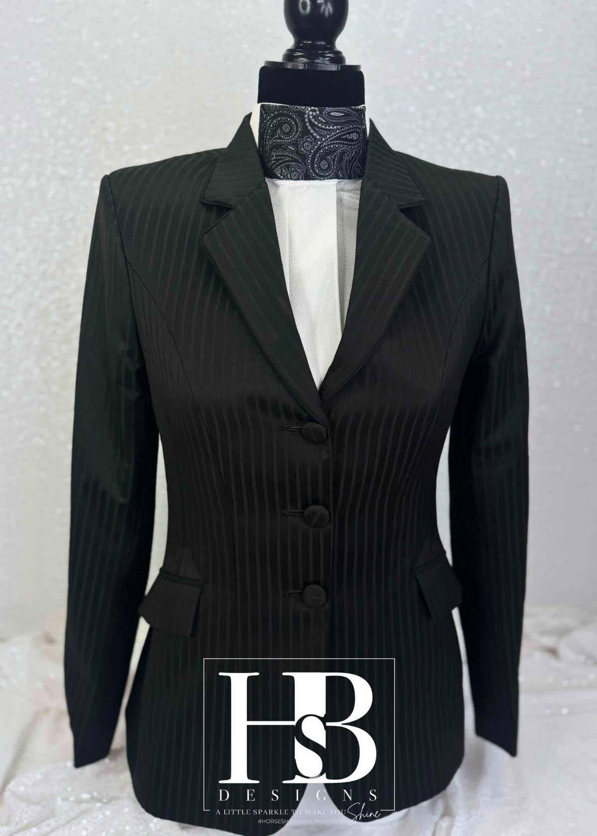 TAILORED Black Striped Hunt Coat #1000