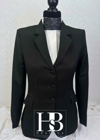 TAILORED Black Striped Hunt Coat #1000