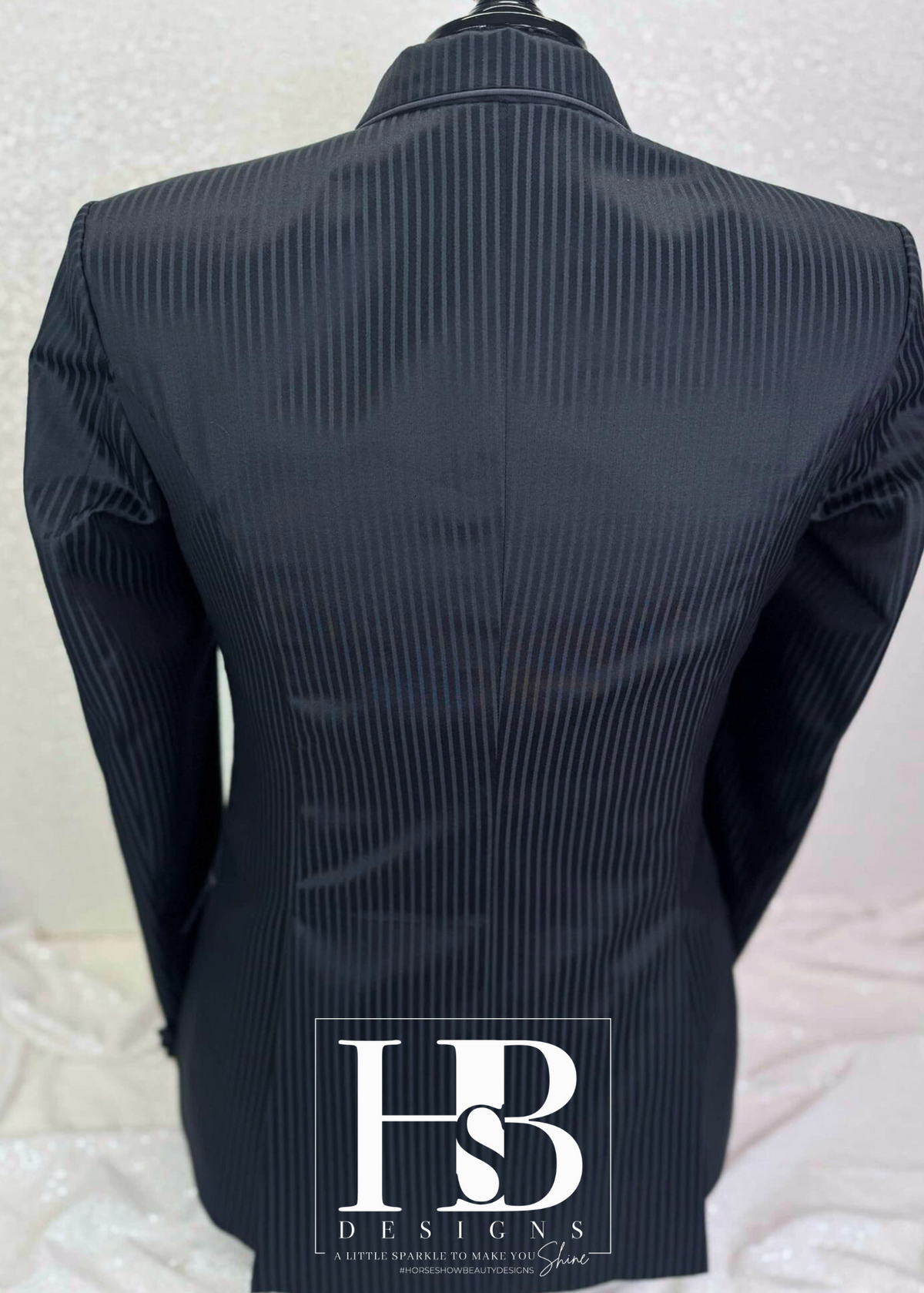 TAILORED Charcoal Stripe w/ Grey Accents Hunt Coat #1005