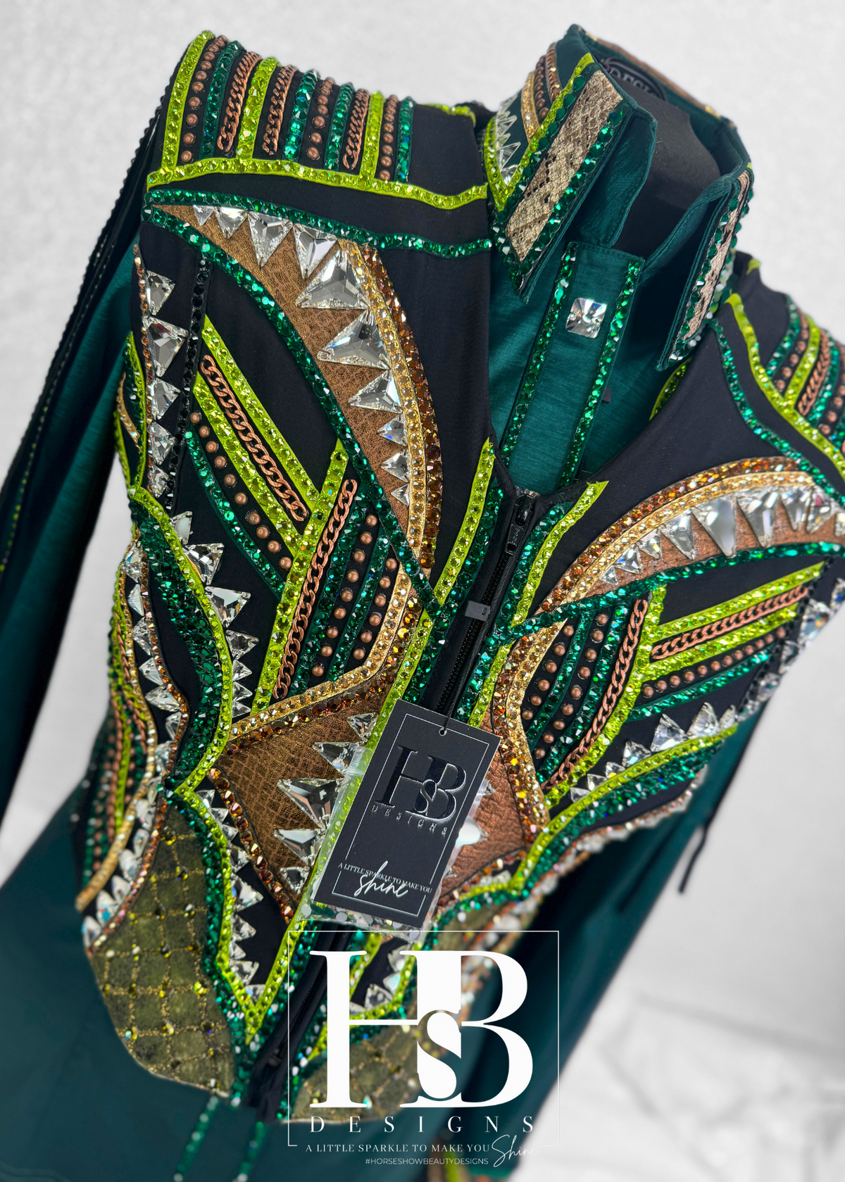 M/L Emerald, Lime, Bronze and Camel Vest Set