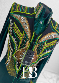 M/L Emerald, Lime, Bronze and Camel Vest Set