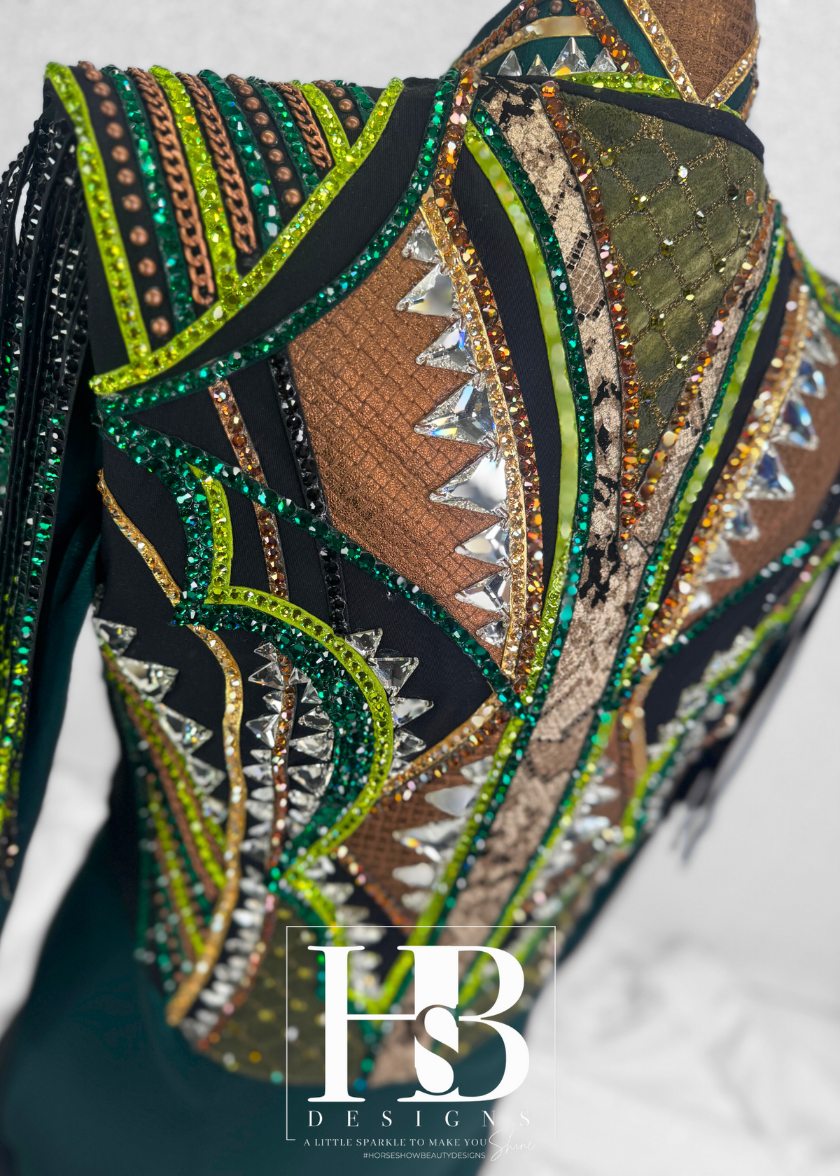 M/L Emerald, Lime, Bronze and Camel Vest Set