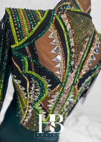 M/L Emerald, Lime, Bronze and Camel Vest Set