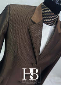 TAILORED Chocolate Pique w/ Chocolate Accents Hunt Coat #1007