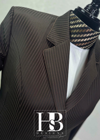 TAILORED Chocolate Stripe with Chocolate Accents Hunt Coat #1013