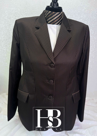 TAILORED Chocolate Stripe with Chocolate Accents Hunt Coat #1013