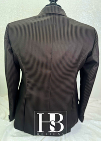 TAILORED Chocolate Stripe with Chocolate Accents Hunt Coat #1013