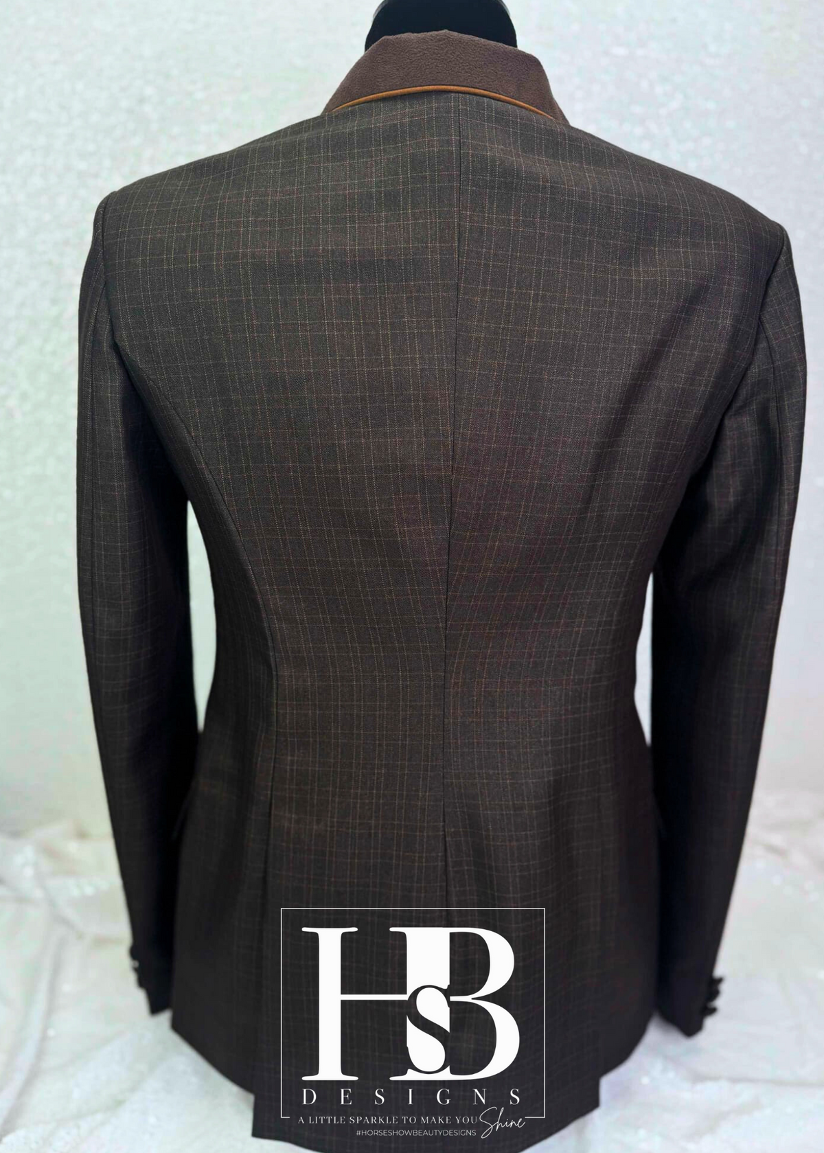 TAILORED Chocolate Plaid w/ Copper Accents Hunt Coat #1010