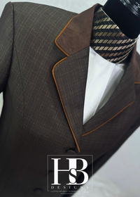 TAILORED Chocolate Plaid w/ Copper Accents Hunt Coat #1010