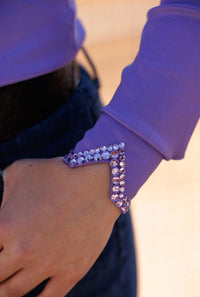 SIMPLY Dark Lavender Stretch Taffeta Day Shirt