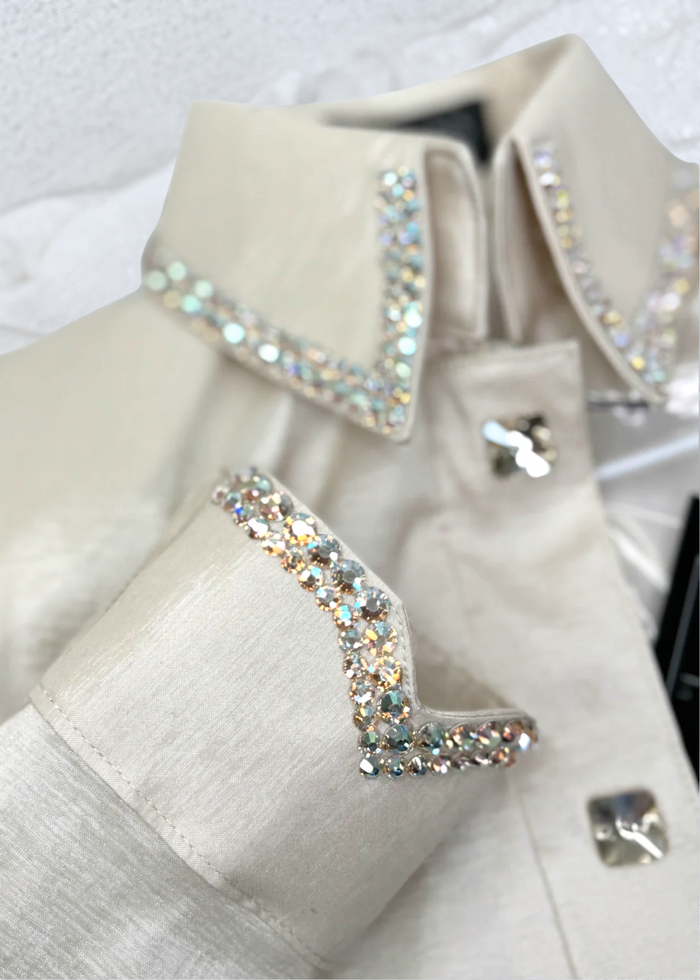 SIMPLY English Cream Stretch Taffeta Day Shirt