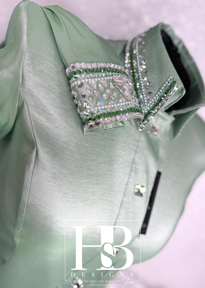 GLITZY Sage/Mint Taffeta Day Shirt