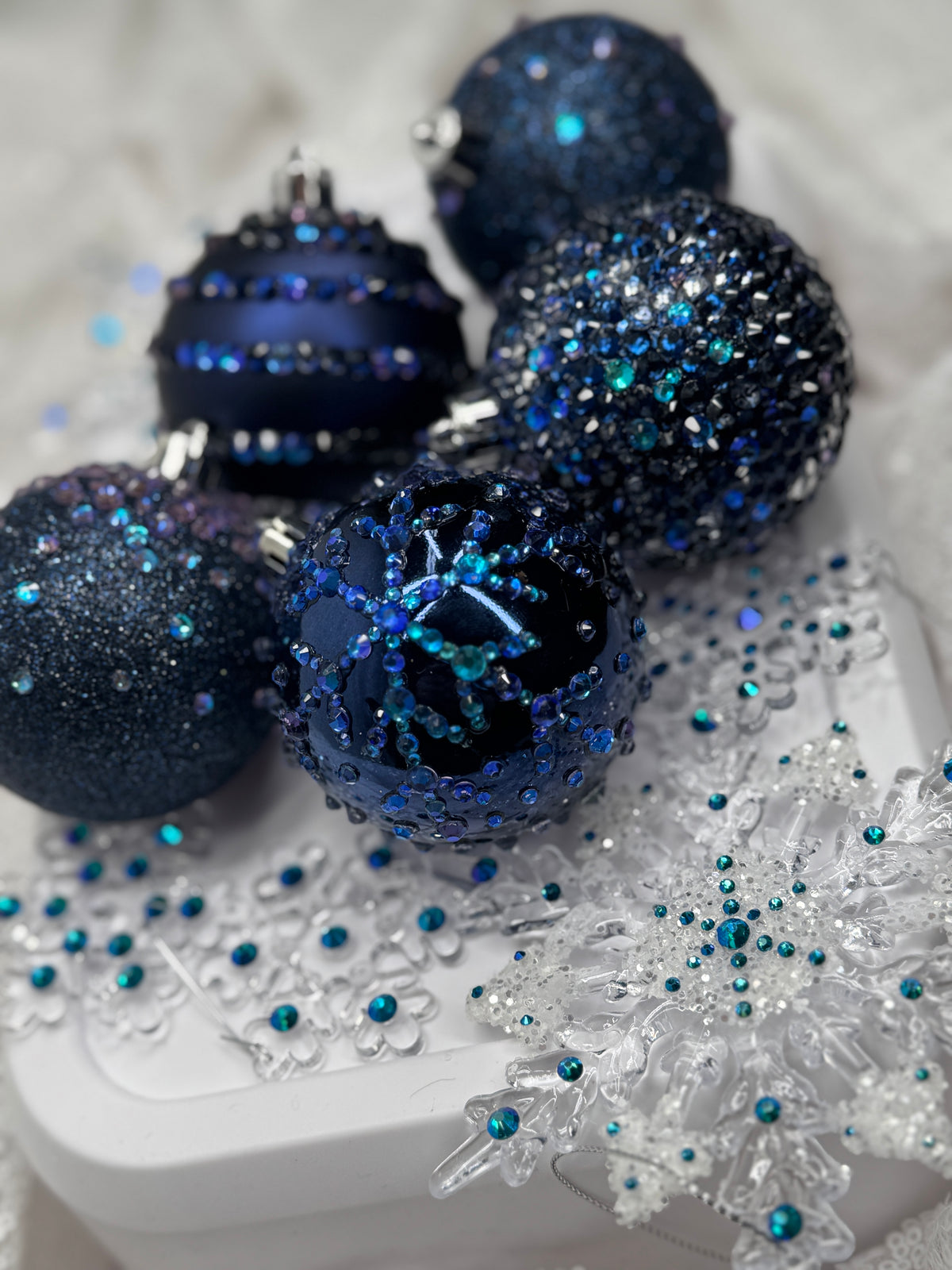 Hanukkah Night Navy Blue 12 Piece Ornament Set