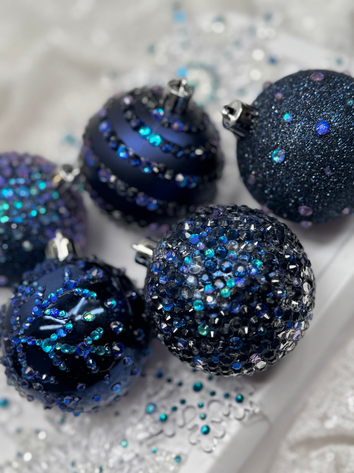 Hanukkah Night Navy Blue 12 Piece Ornament Set