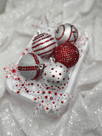 Red & Silver 12 Piece Ornament Set