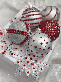 Red & Silver 12 Piece Ornament Set