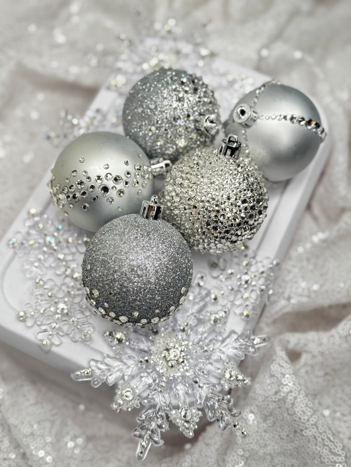 Silver 12 Piece Ornament Set