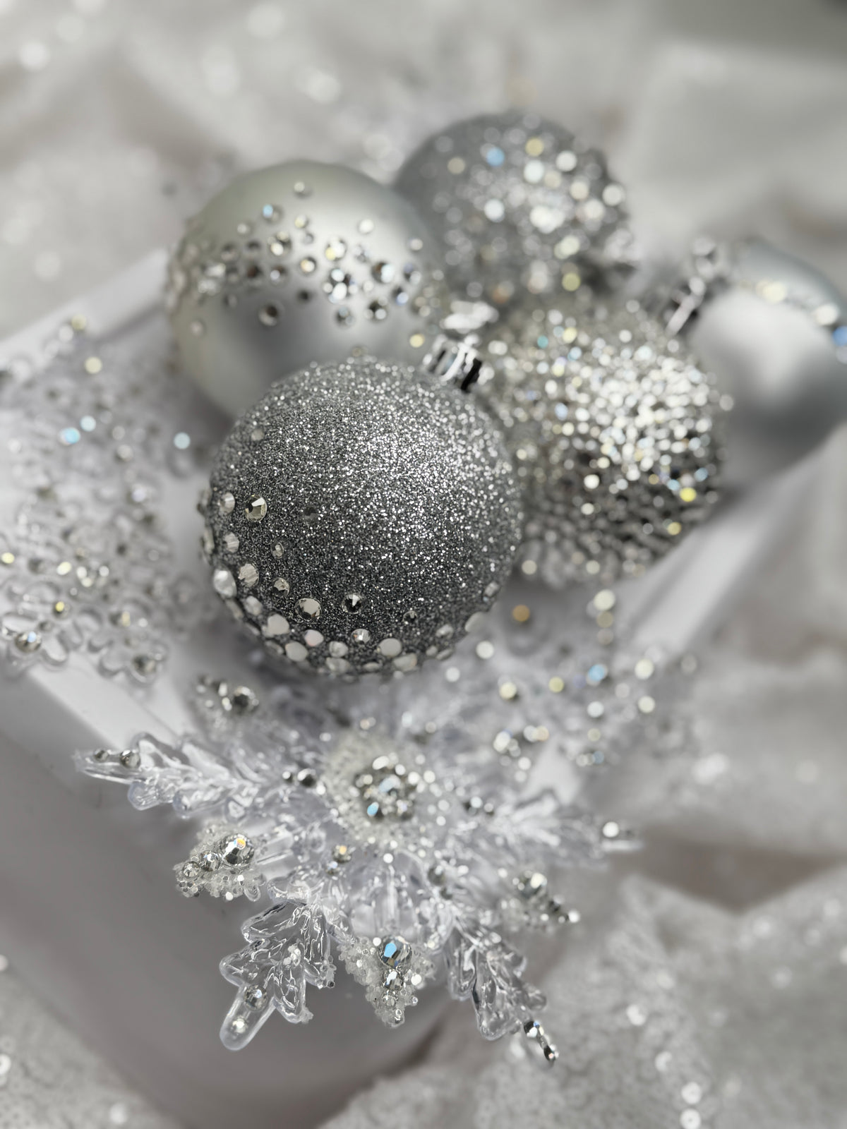 Silver 12 Piece Ornament Set