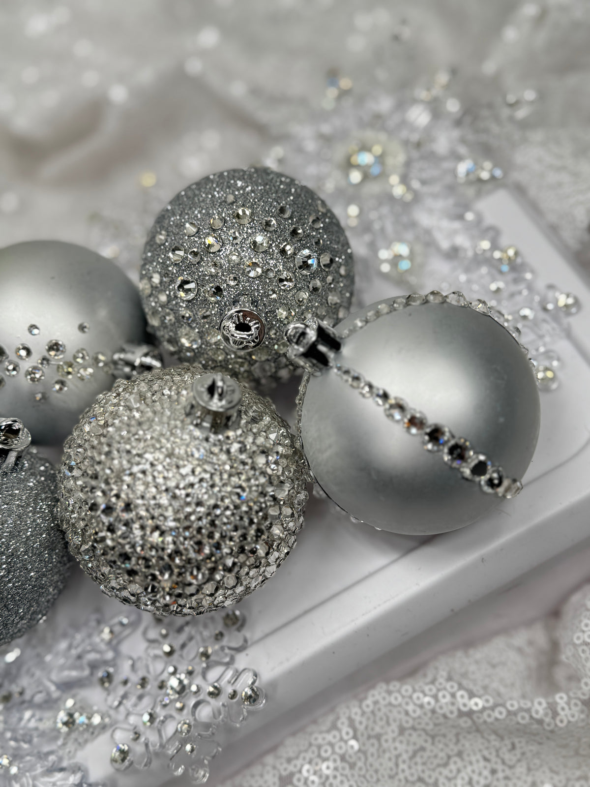 Silver 12 Piece Ornament Set