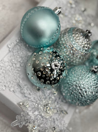 Ice Blue 12 Piece Ornament Set