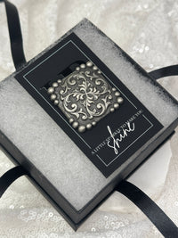 Blackened Gunmetal Square Concho Necktie Magnet 1045