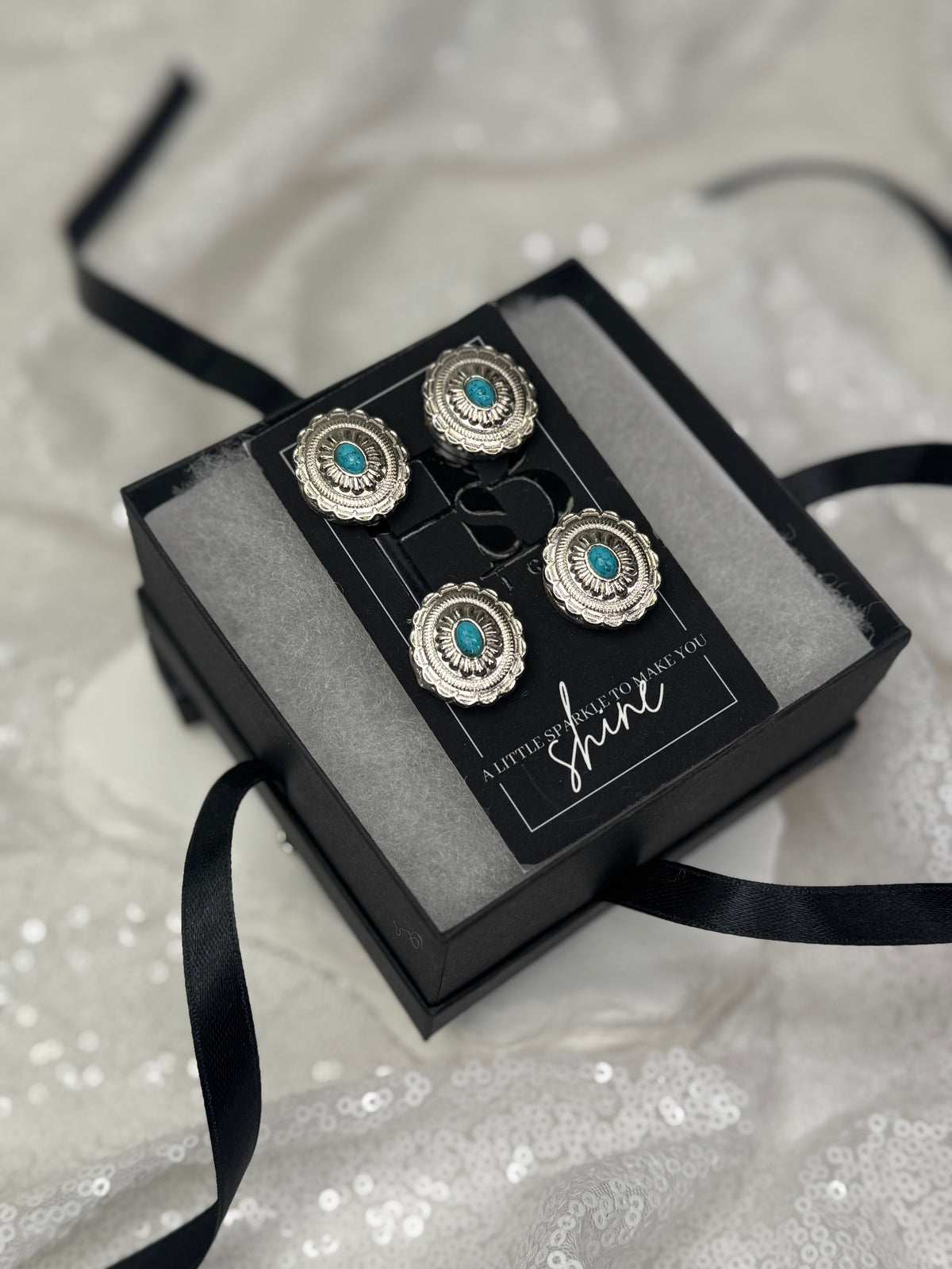 Silver Oval w/ Turquoise Concho Number Magnets 1031