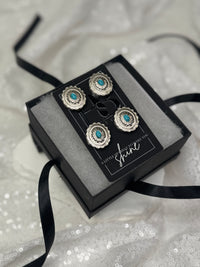 Silver Oval w/ Turquoise Concho Number Magnets 1031