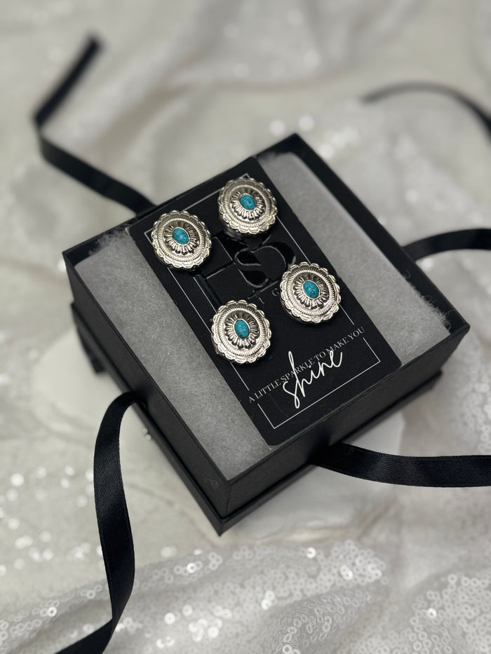 Silver Oval w/ Turquoise Concho Number Magnets 1031