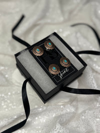 Antique Copper Oval w/ Turquoise Concho Number Magnets 1032