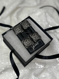 Blackened Gunmetal Square Concho Number Magnets 1055
