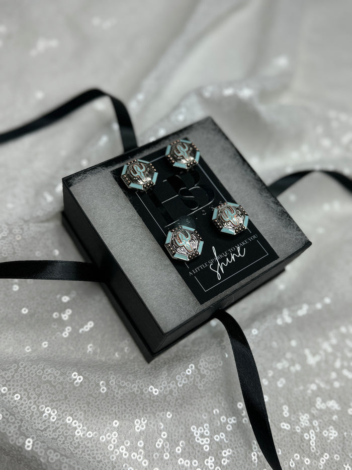 Turquoise Cactus Concho Number Magnets 1003